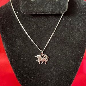 Vintage sterling silver unicorn necklace.